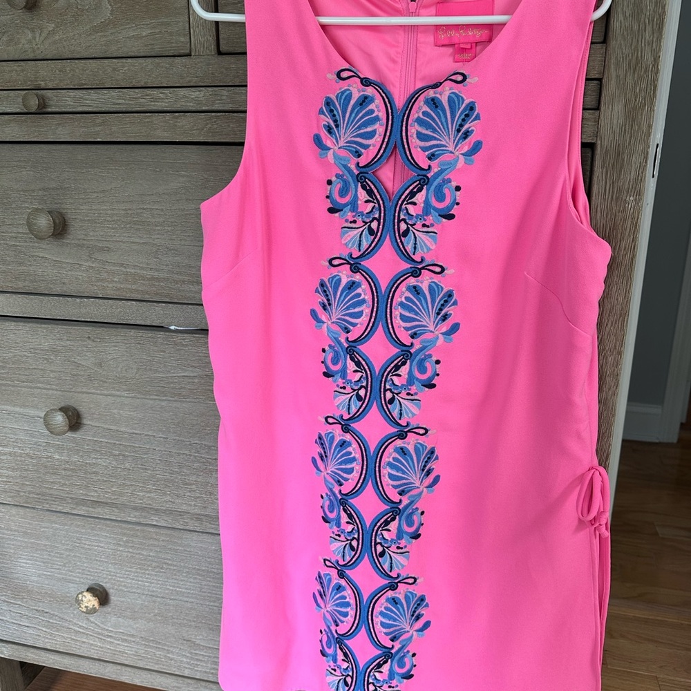 Lilly Pulitzer Pink Romper with Blue Accents